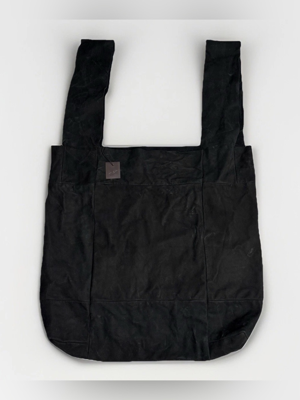 m.a+ Maurizio Amadei Oversized Suede Tote Bag. Black Silver Cross. Rare Italy